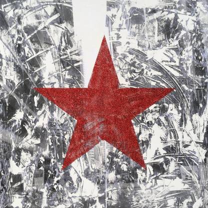 red-star-found-downtown36-x-26-acrylic-ink-and-glitter-on-canvas